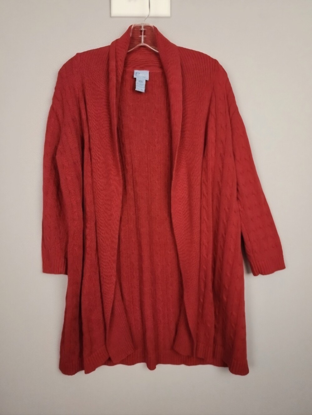 Classic Elements Cardigan - Red Open Knit sz 14 16